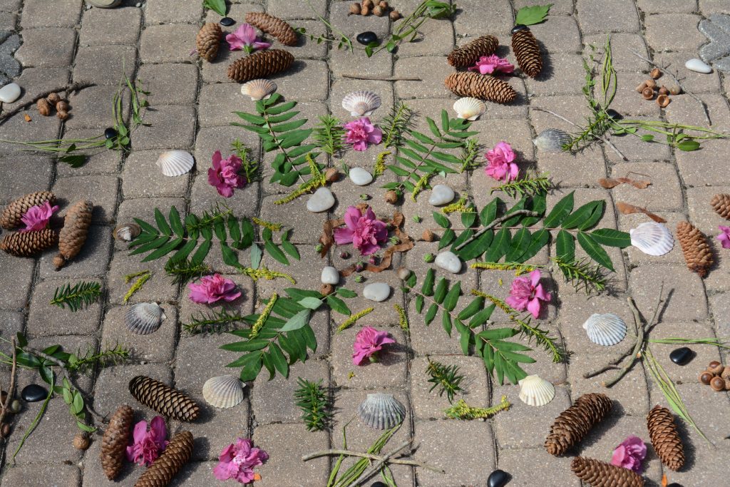 A nature mandala on our outdoor labyrinth